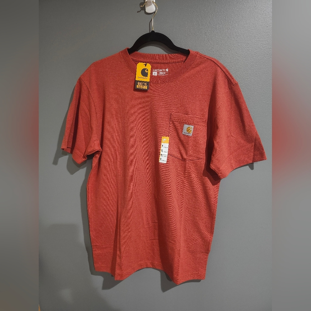 Carhartt Men's Rust Short Sleeve Pocket Tee Size Small New